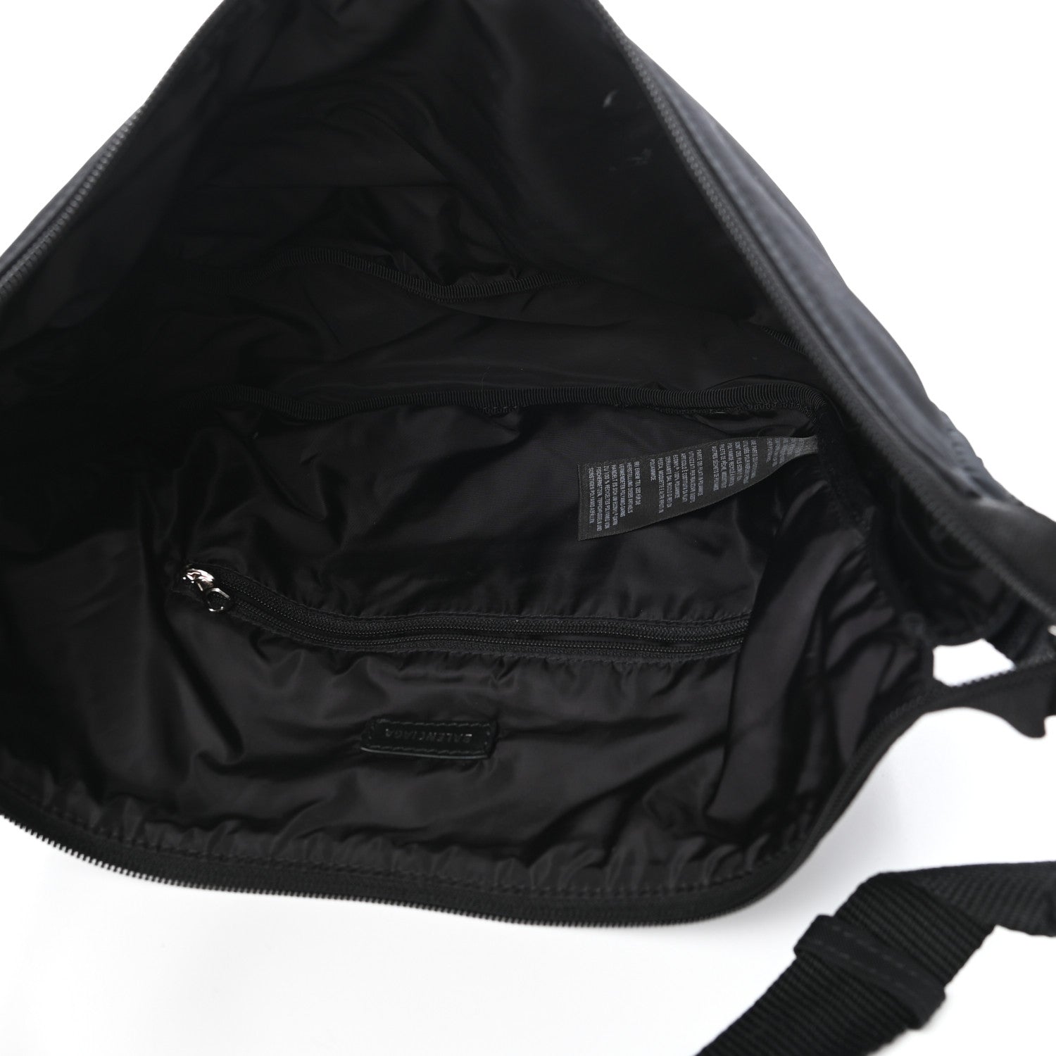 Balenciaga Recycled Sport Nylon Logo Embroidered Large Wheel Sling Bag Black White 5 of 9