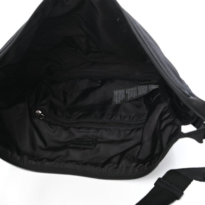 Balenciaga Recycled Sport Nylon Logo Embroidered Large Wheel Sling Bag Black White 5 of 9