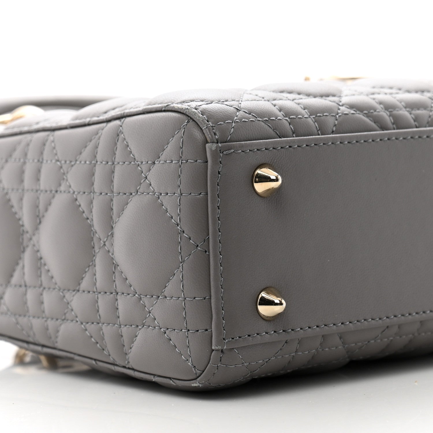 Christian Dior Lambskin Cannage Small My ABCDior Lady Dior Grey 9 of 13