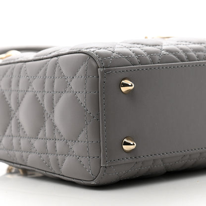 Christian Dior Lambskin Cannage Small My ABCDior Lady Dior Grey 9 of 13