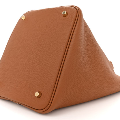 Hermes Taurillon Clemence Picotin Lock 22 MM Gold 10 of 10