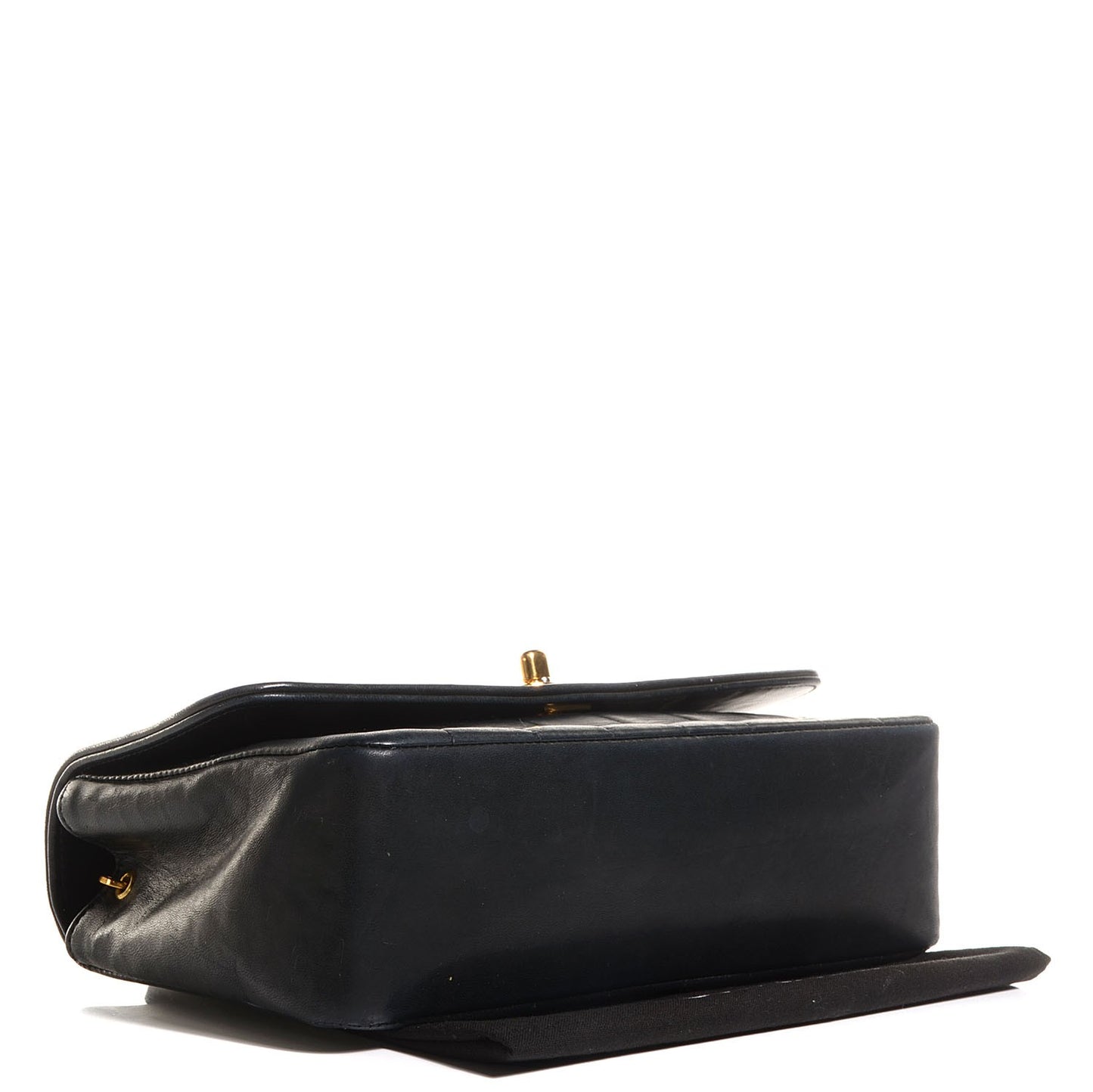Lambskin Vertical Quilted Small Single Flap Black