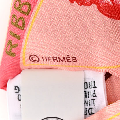 Hermes Silk Funny Ice Cream Twilly Rose Poudre Corail 4 of 4