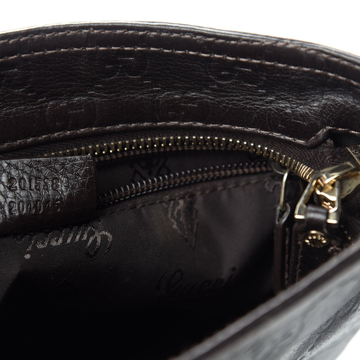 Gucci Guccissima Small Flat Messenger Bag Dark Brown 9 of 10