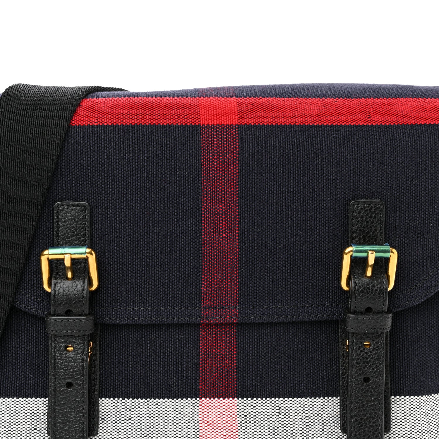 Burberry Canvas Mega Check Large Baildon Messenger Bag Navy 9 of 13