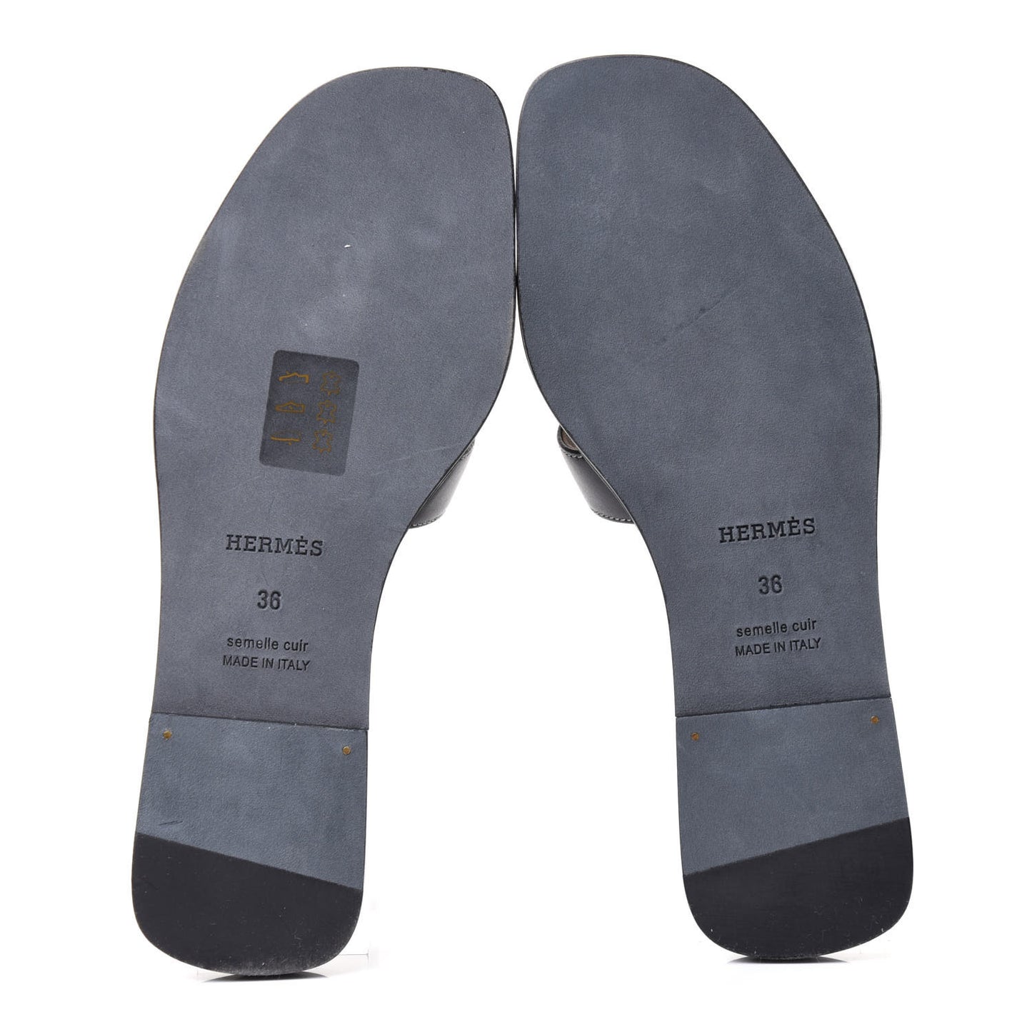 Box Calfskin Oran Sandals 36 Black