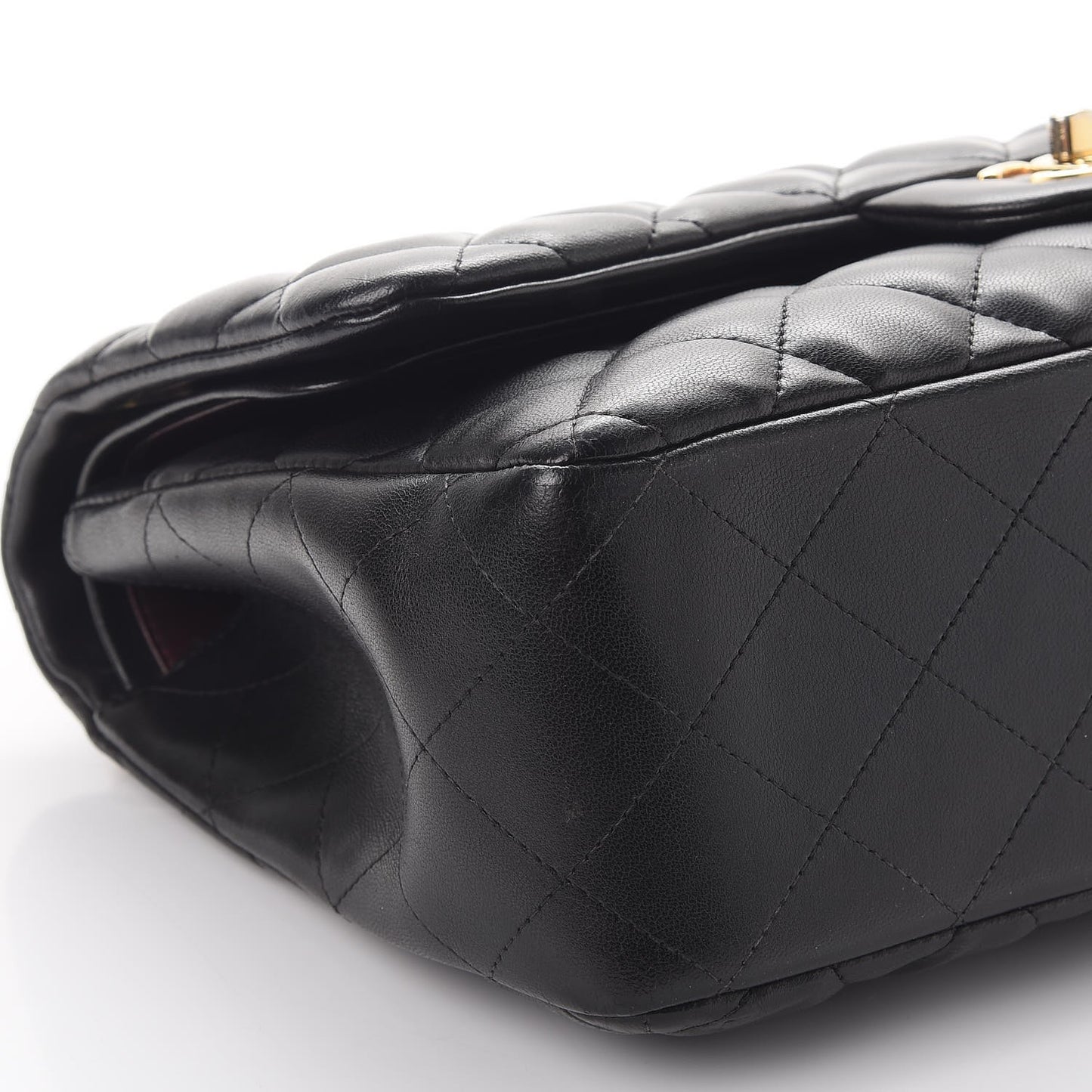 Lambskin Quilted Jumbo Double Flap Black