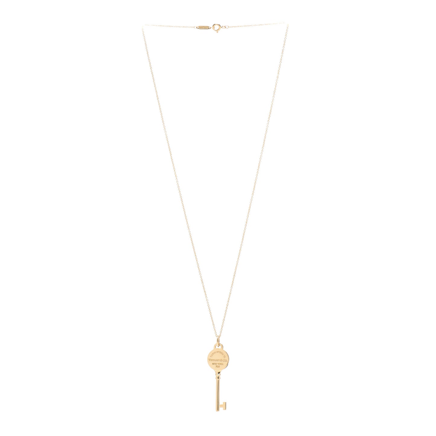 18K Yellow Gold Return To Tiffany Round Key Pendant Necklace