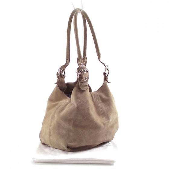 Prada Suede Tote Beige 3 of 11