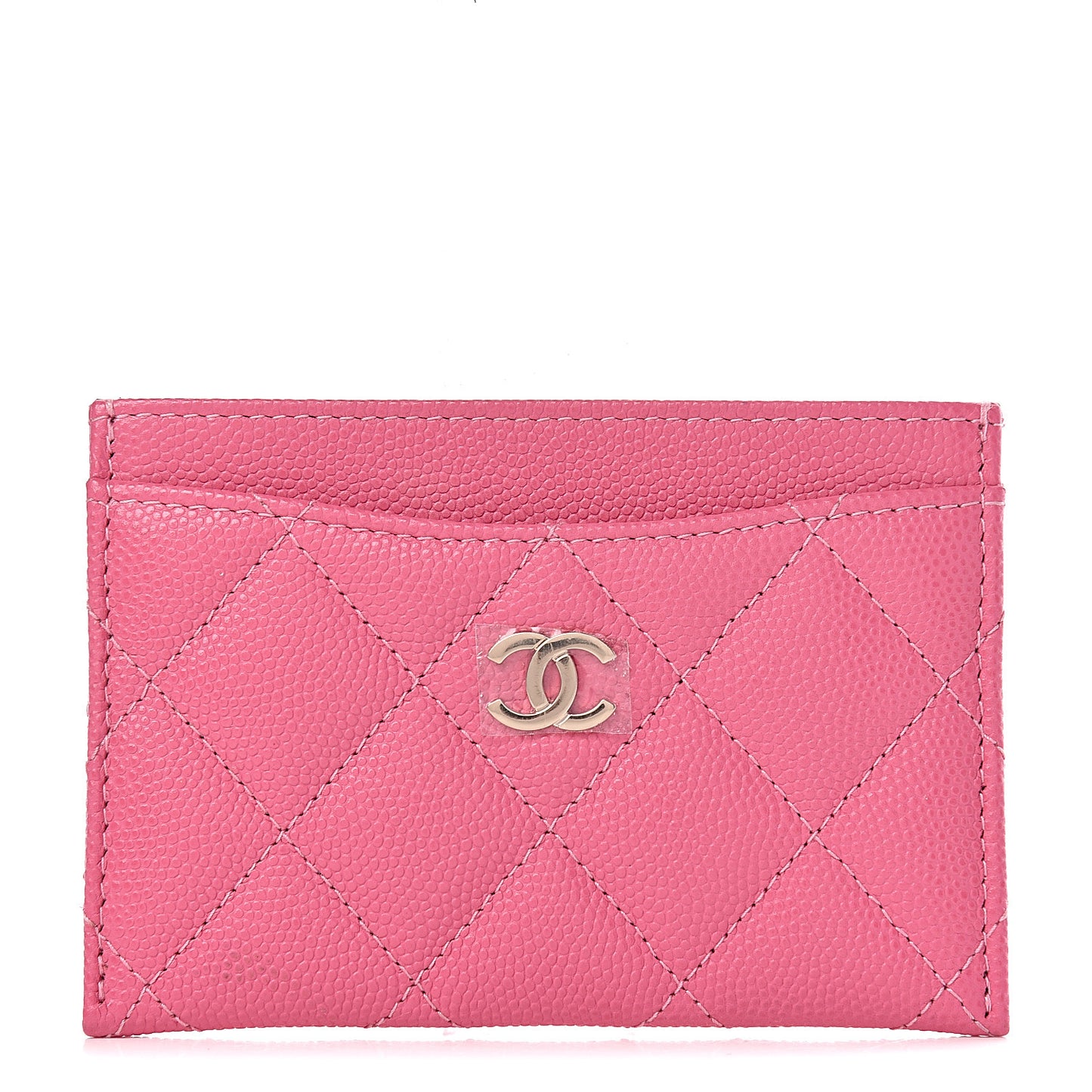 Caviar Quilted Card Holder Pink
