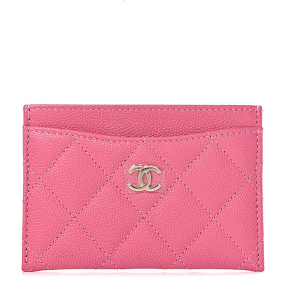 Chanel Caviar Quilted Card Holder Pink 1 of 8