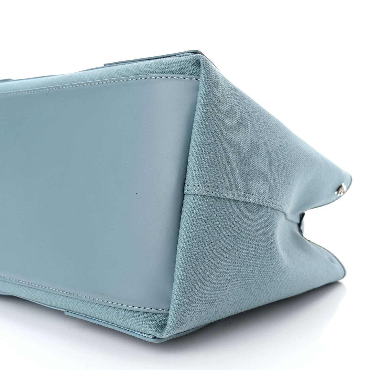 Cotton Canvas Calfskin S Navy Cabas Blue