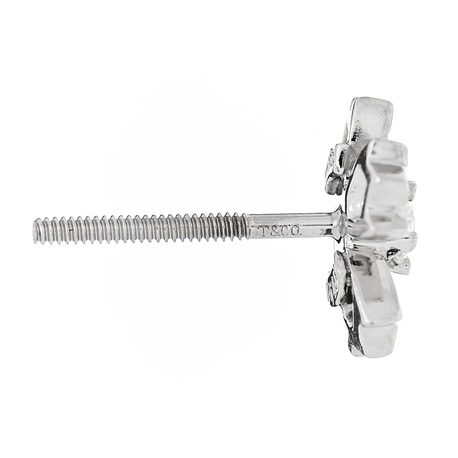 Tiffany Platinum Diamond Floret Stud Earrings 4 of 5
