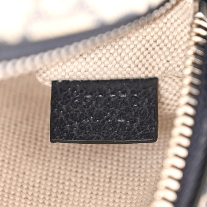 Gucci GG Supreme Monogram Textured Dollar Calfskin Mini Retro Interlocking G Shoulder Bag Beige Blue 7 of 11