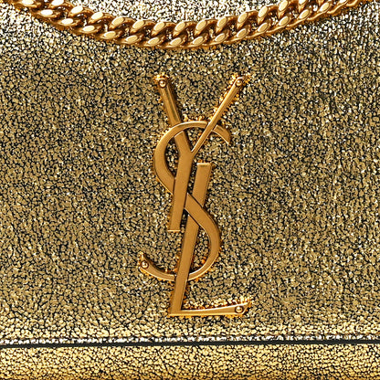 Saint Laurent Metallic Calfskin Small Classic Monogram Kate Satchel Oro 8 of 11