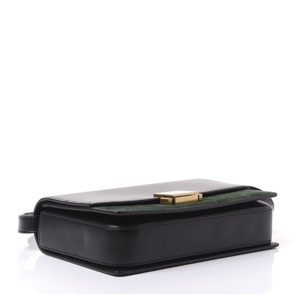 Saint Laurent Smooth Calfskin Suede Medium Bellechasse Black Dark Green 3 of 8