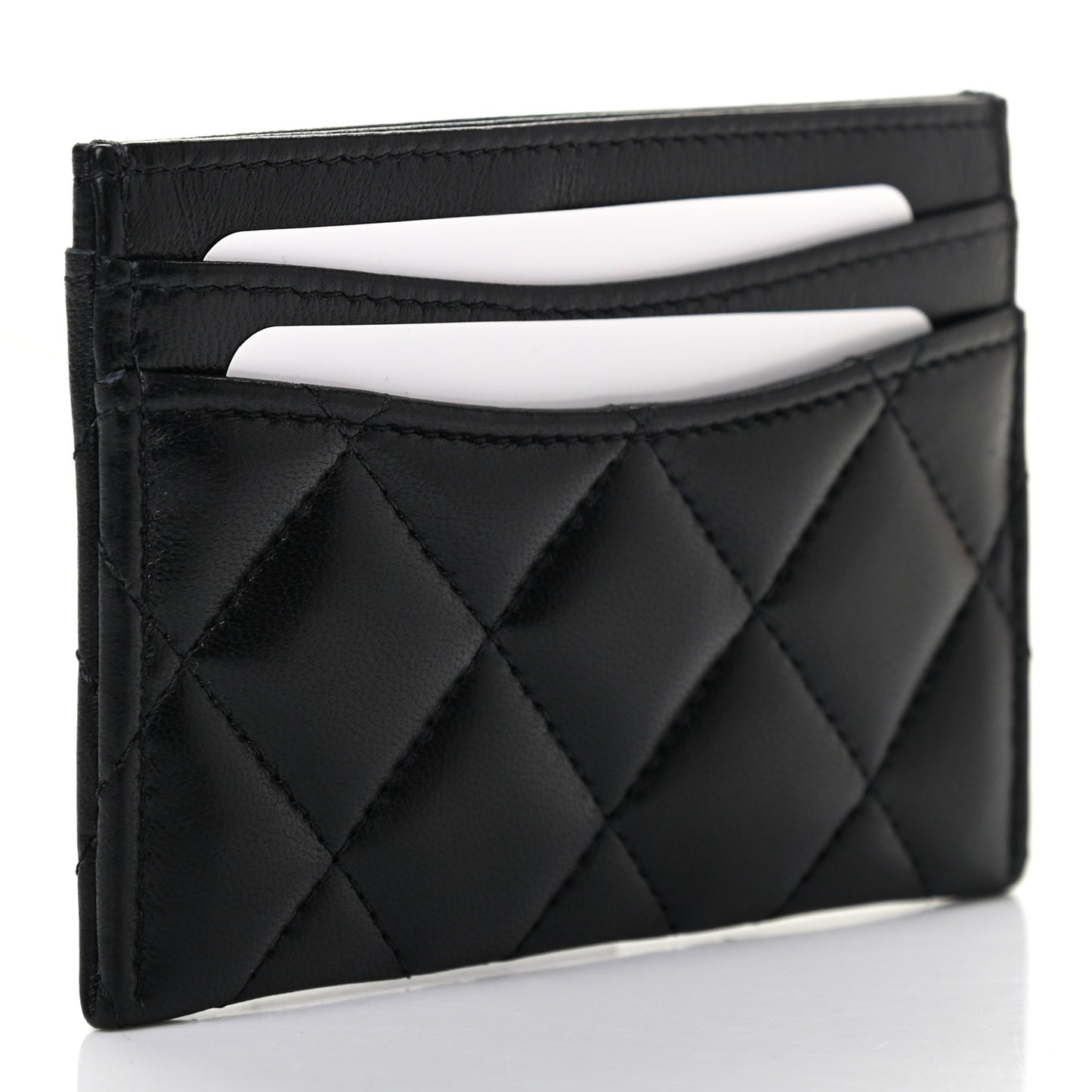 Lambskin Quilted Card Holder So Black