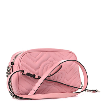 Gucci Calfskin Matelasse Small GG Marmont Chain Shoulder Bag Wild Rose 2 of 21