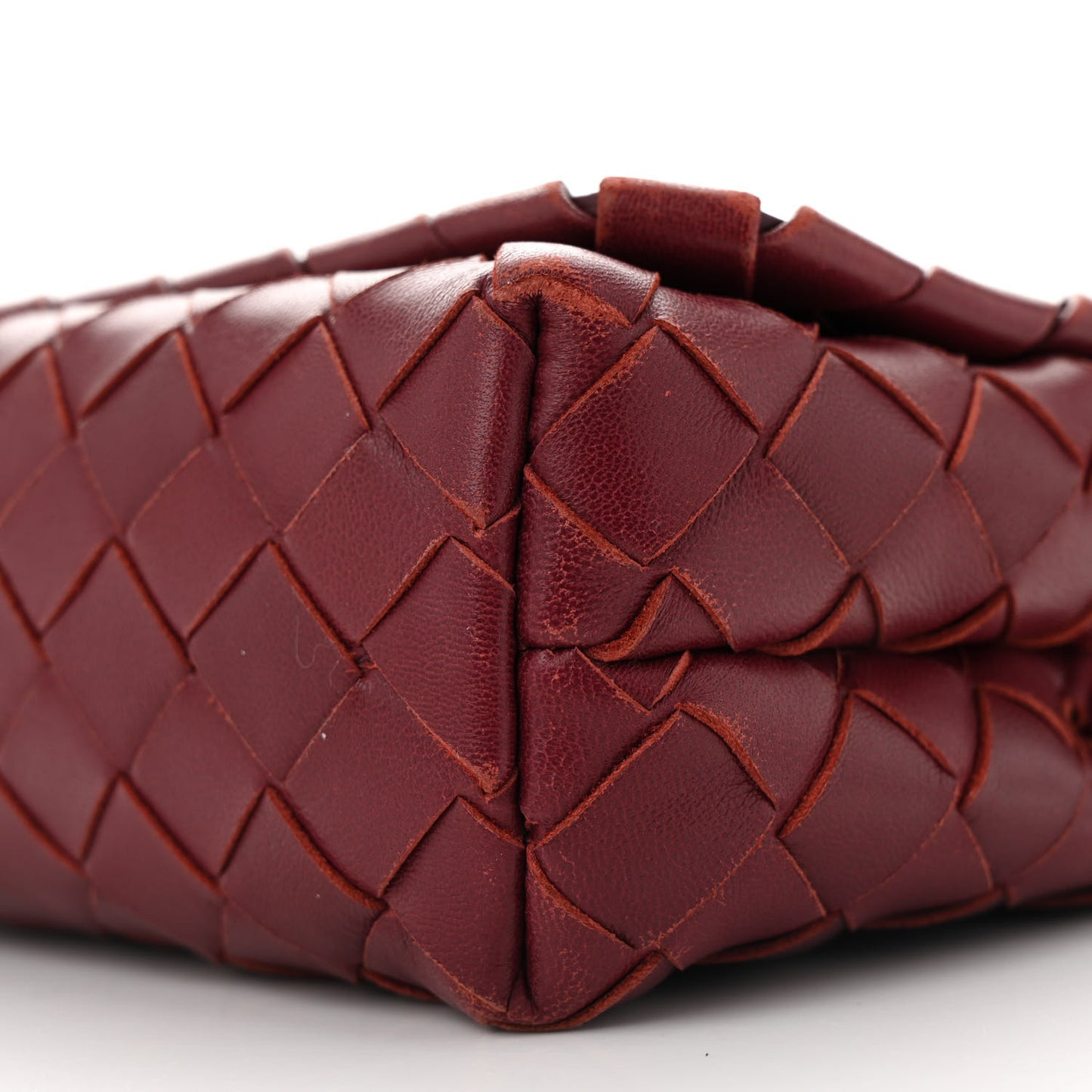Nappa Intrecciato Mini Crossbody Barolo
