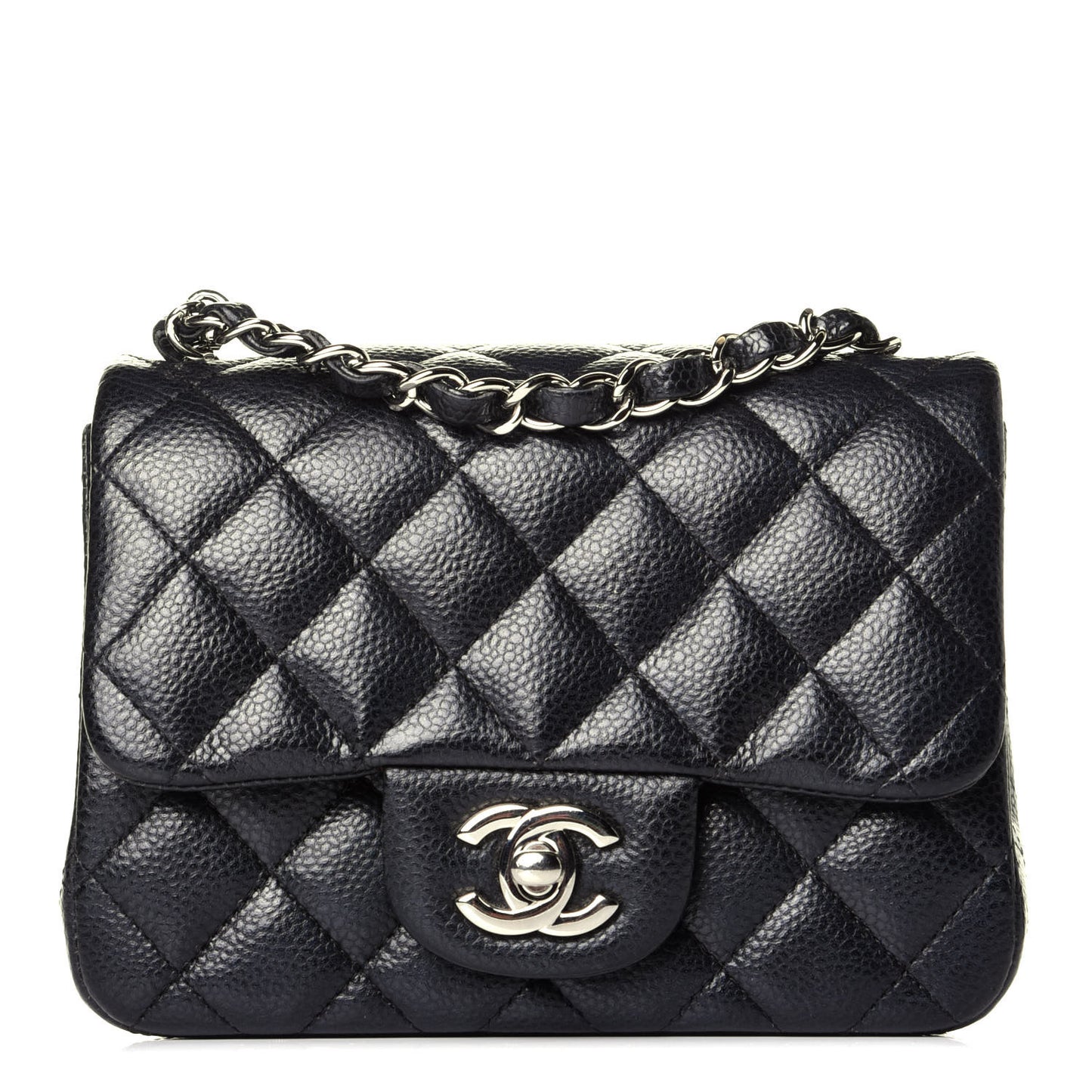 Caviar Quilted Mini Square Flap Black