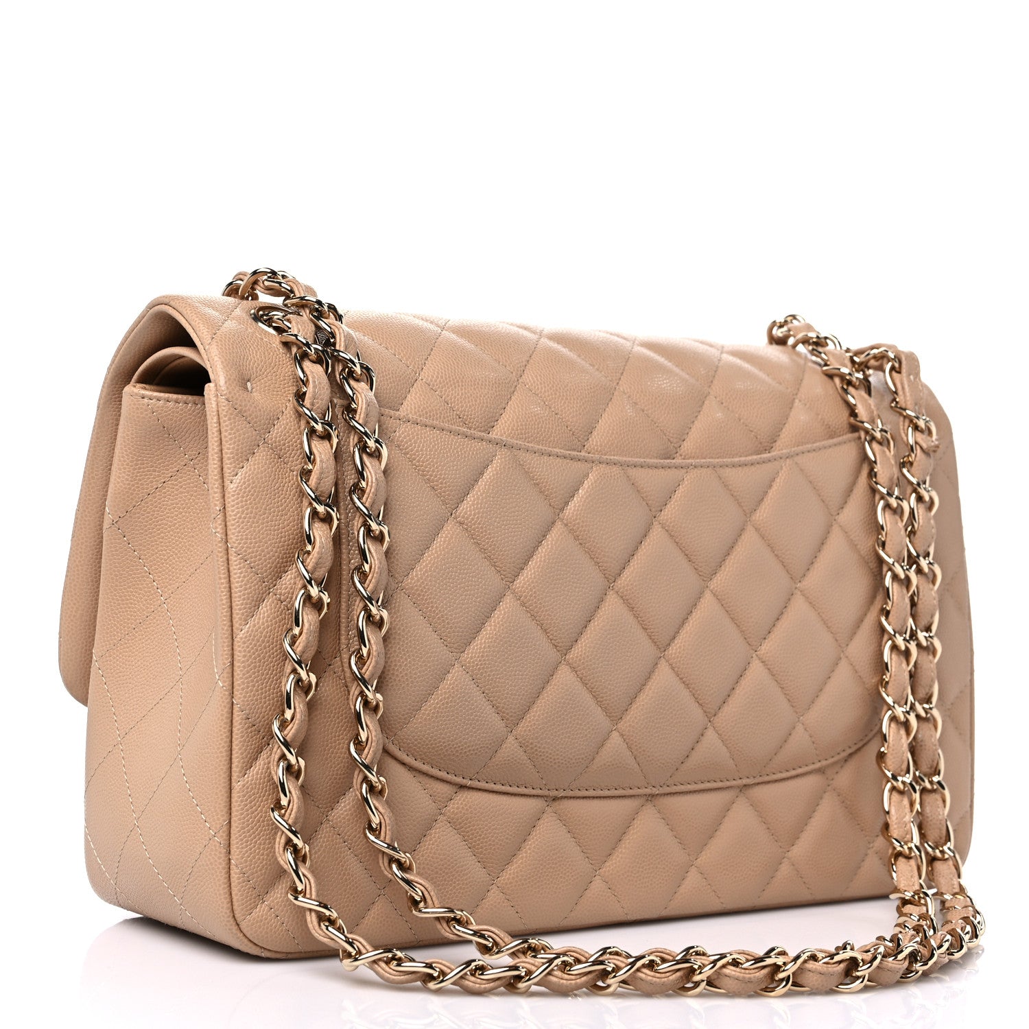 Chanel Caviar Quilted Jumbo Double Flap Beige 3 of 9