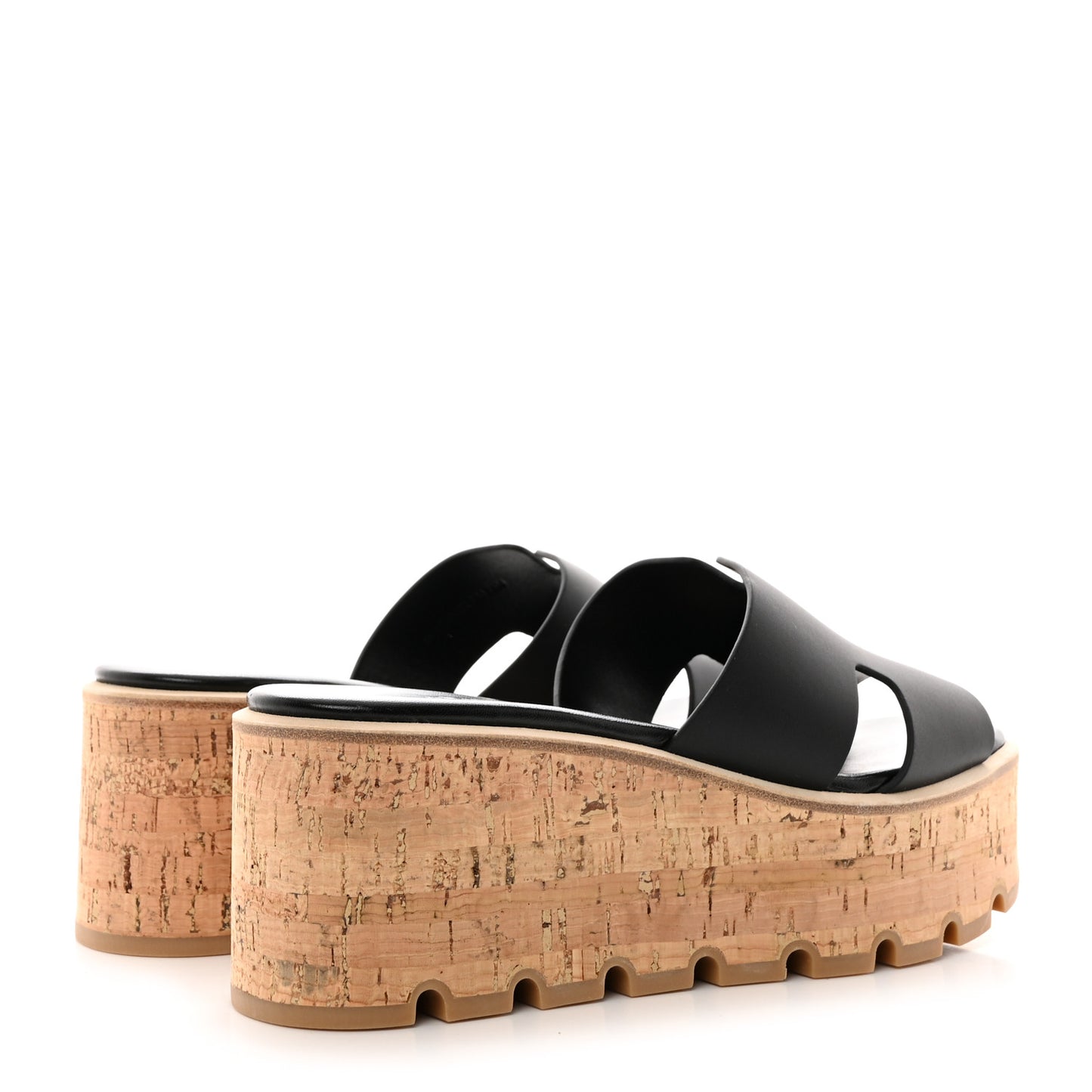 Calfskin Cork Eze 30 Sandals 38 Black