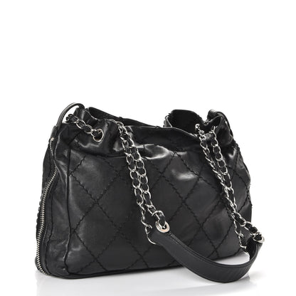 Chanel Lambskin Stitched Expandable Tote Black 3 of 8