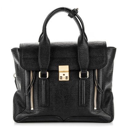 3.1 Phillip Lim 3.1 Textured Calfskin Medium Pashli Satchel Black 1 of 7