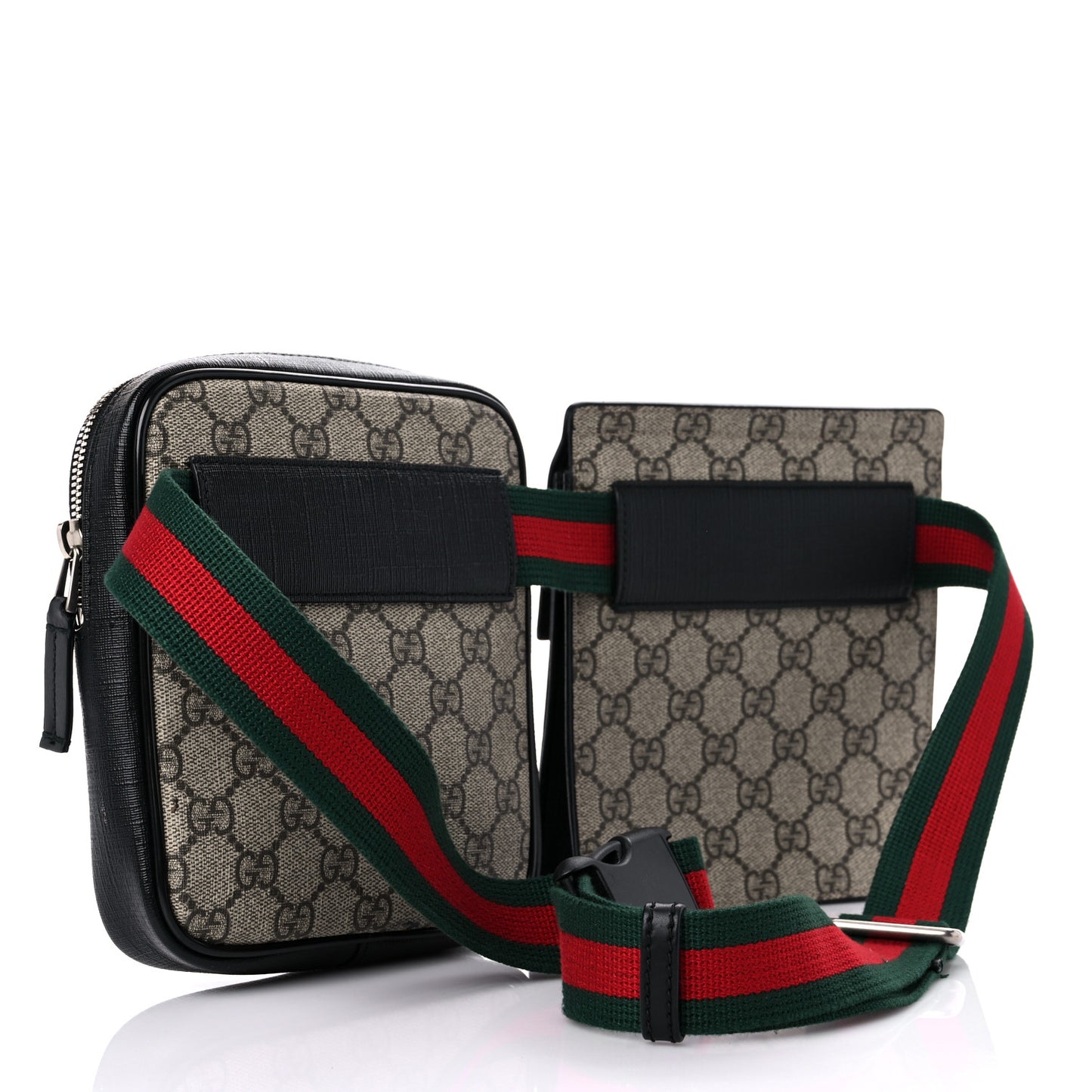 GG Supreme Monogram Web Belt Bag Black