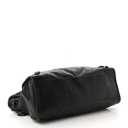 Balenciaga Agneau Classic Hardware City Logo Strap Black White 4 of 9