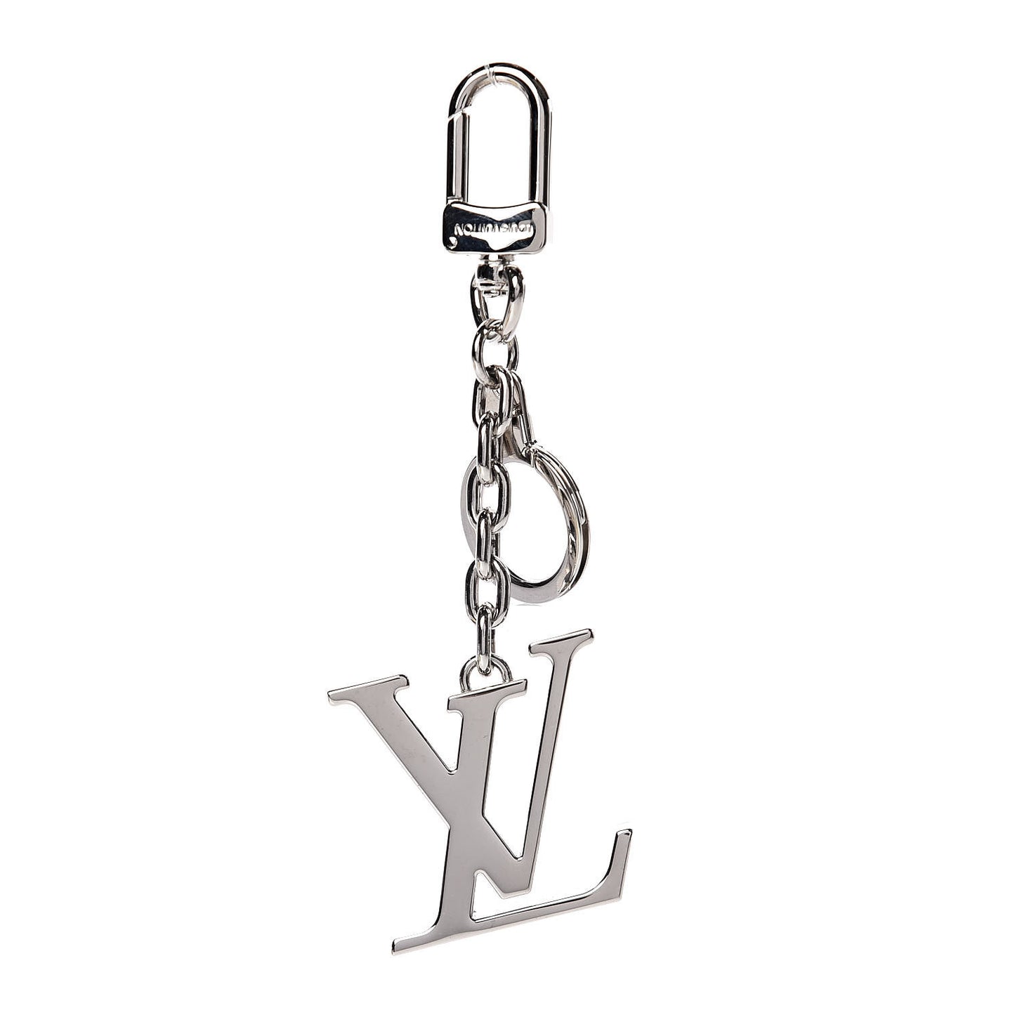 LV Facettes Bag Charm Key Holder Silver
