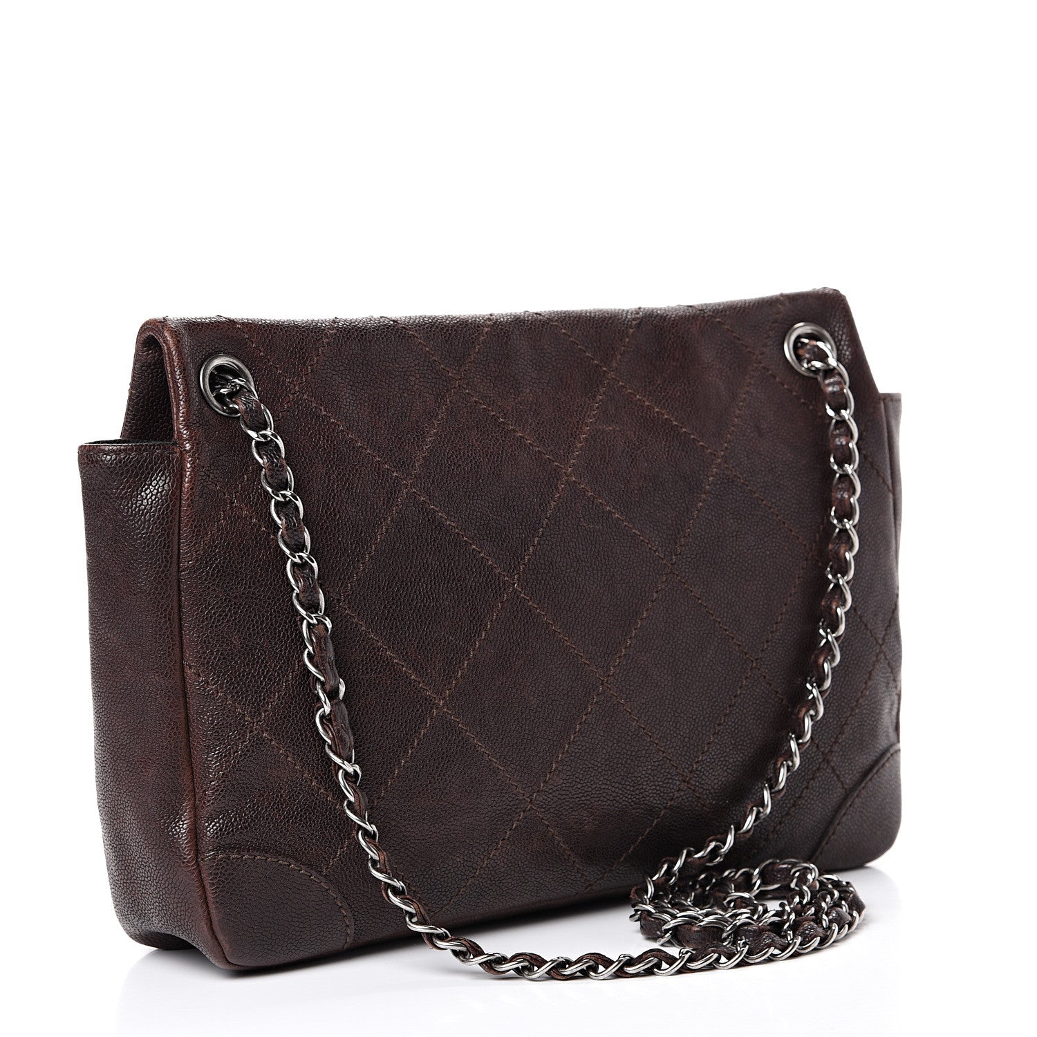 Chanel Caviar Outdoor Ligne Flap Dark Brown 2 of 15