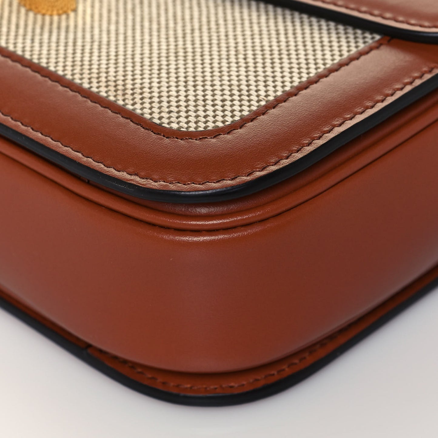 Textile Calfskin Classique Triomphe Bag Natural Tan