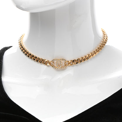 Chanel Crystal Chain Link CC Choker Necklace Gold 2 of 6