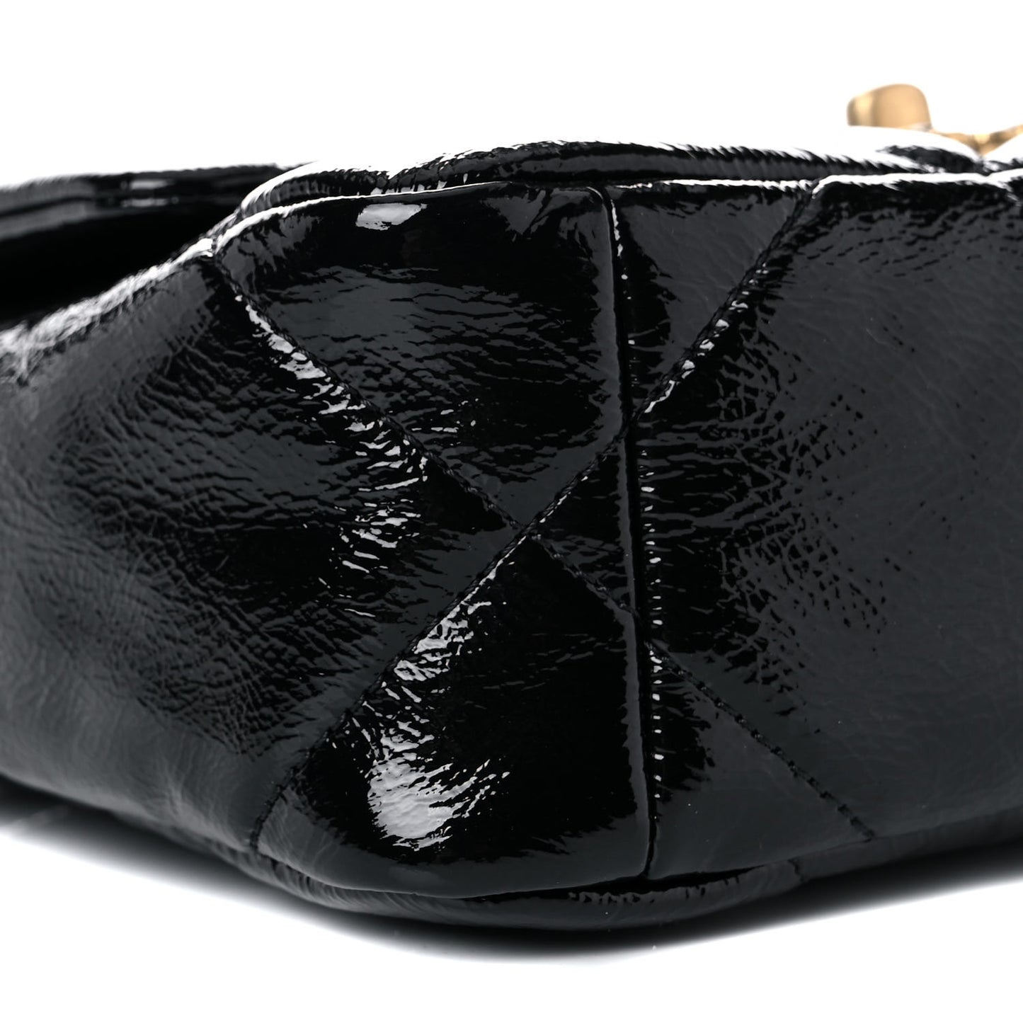 Shiny Crumpled Calfskin Quilted Medium Chanel 19 Flap Black