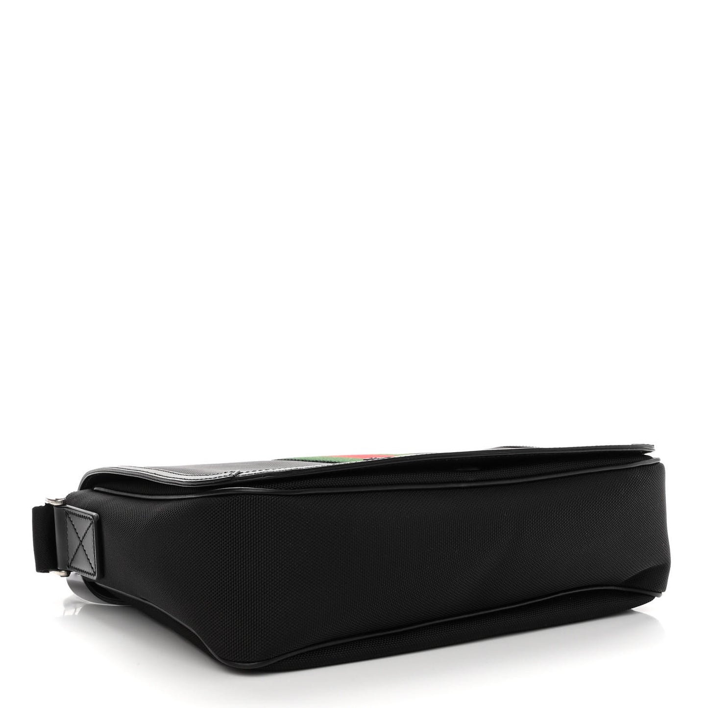 Techno Canvas Web Flap Messenger Bag Black