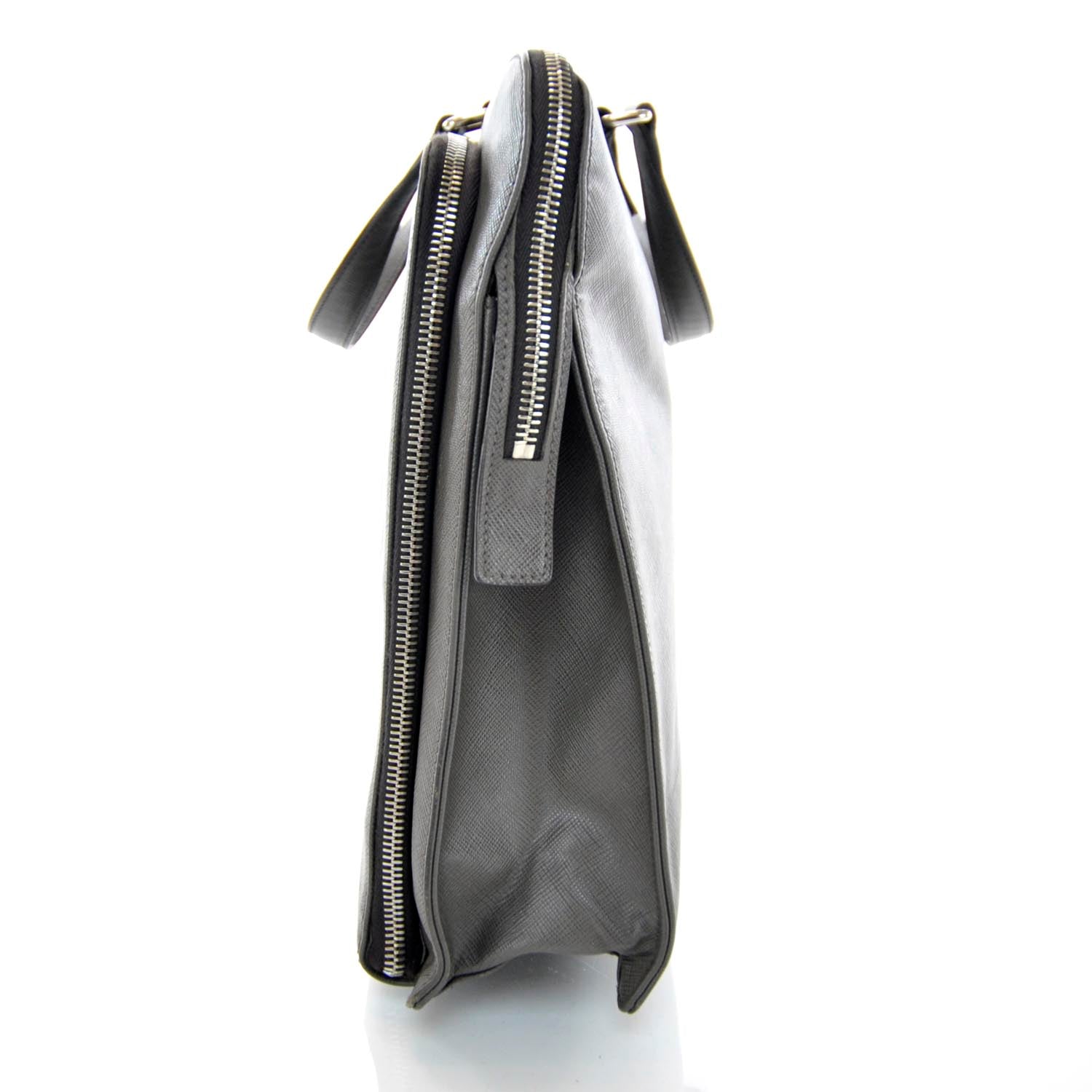 Prada Saffiano Briefcase Grey 6 of 11