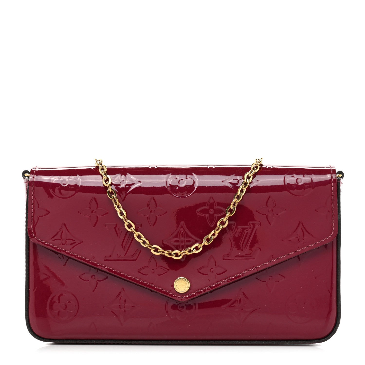 Louis Vuitton Vernis Felicie Chain Wallet Magenta 3 of 20