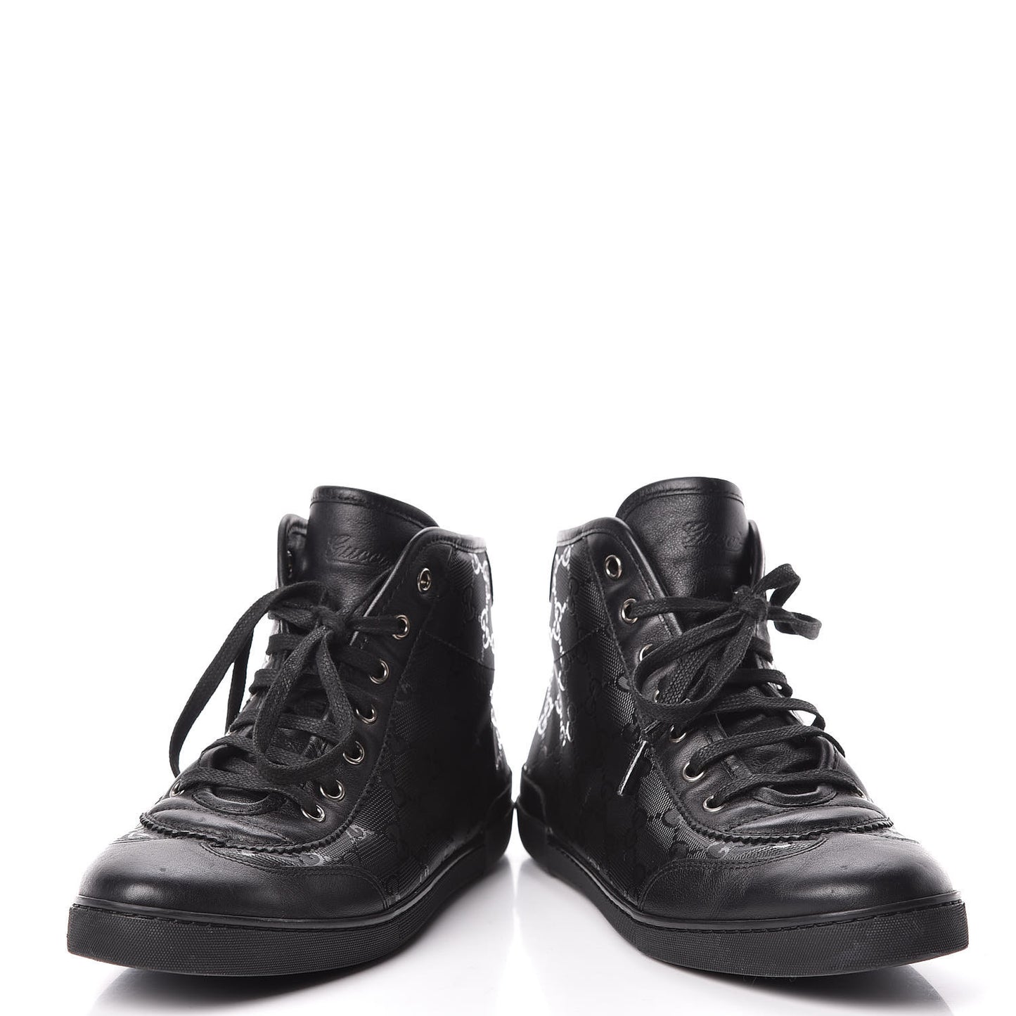 Imprime Monogram Womens High Top Sneakers 39 Black
