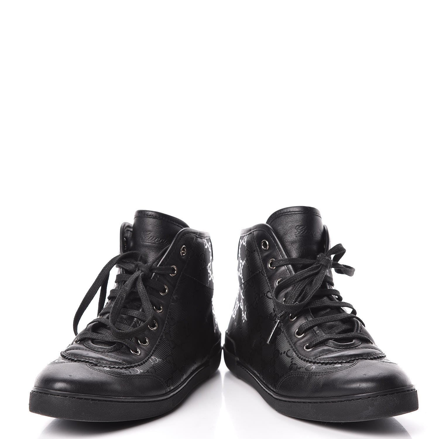 Gucci Imprime Monogram Womens High Top Sneakers 39 Black 6 of 12