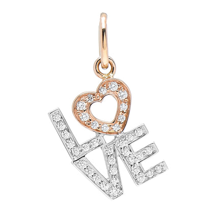 Tiffany 18K Rose White Gold Diamond Love Charm 1 of 3