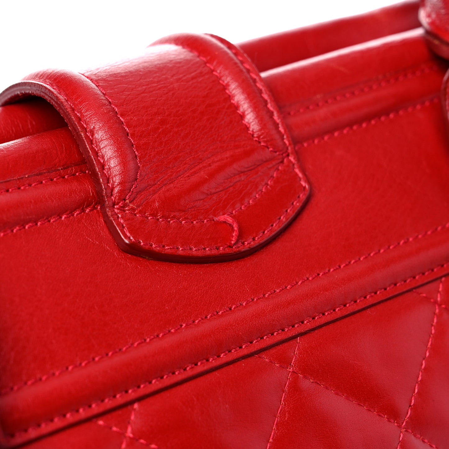 Calfskin Quilted Large Manor Tote Red