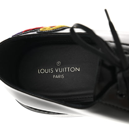 Louis Vuitton Calfskin Mens Derby Shoes 9 Black 7 of 8