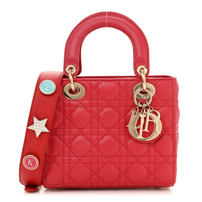Christian Dior Lambskin Cannage Small Lucky Badges My Lady Dior Warm Fuschia 1 of 15