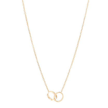 Cartier 18K Yellow Gold Diamond Interlocking LOVE Necklace 1 of 6