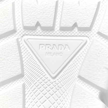 Prada Re-Nylon Gabardine Rubber Triangle Logo Quilted Womens Rush Piuma 50mm Mid Sneakers 38 Alabastro 7 of 8