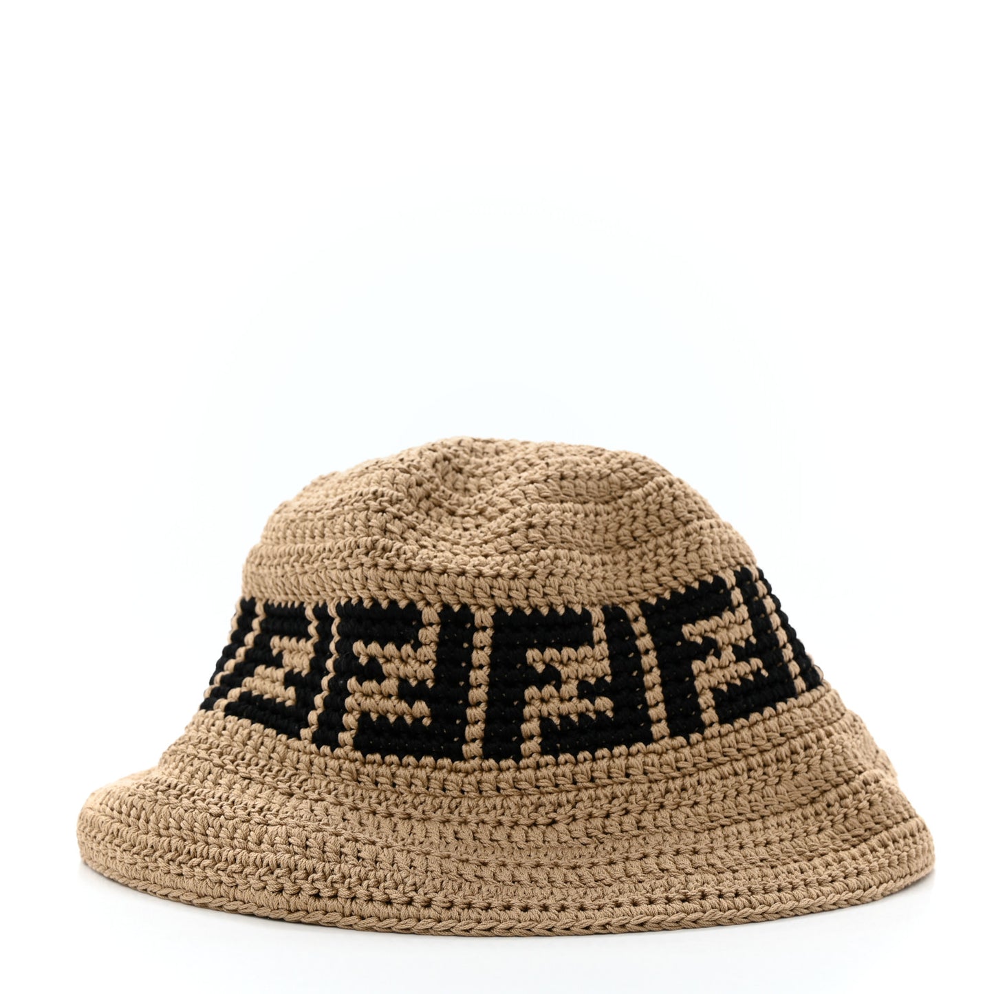 Cotton FF Woven Bucket Hat L Naturale Black