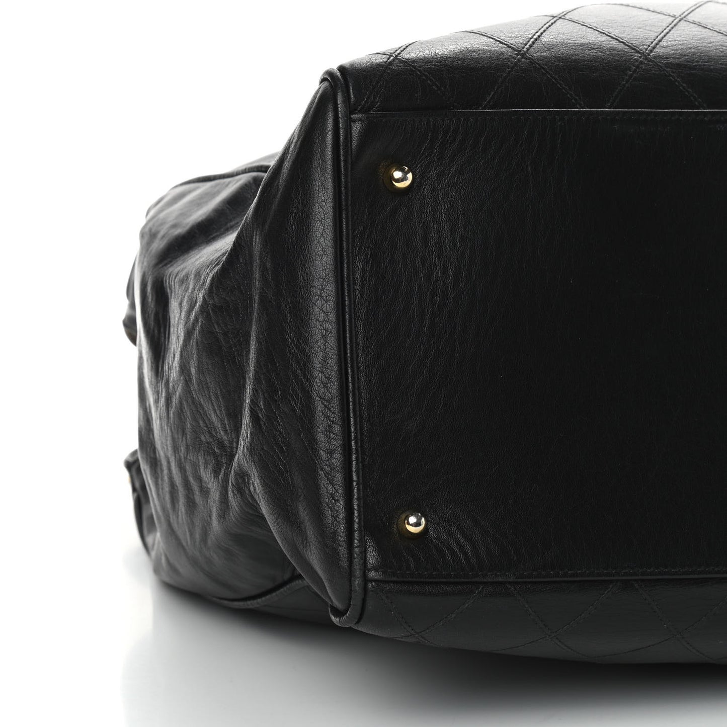 Calfskin Stitched XL Weekender Black