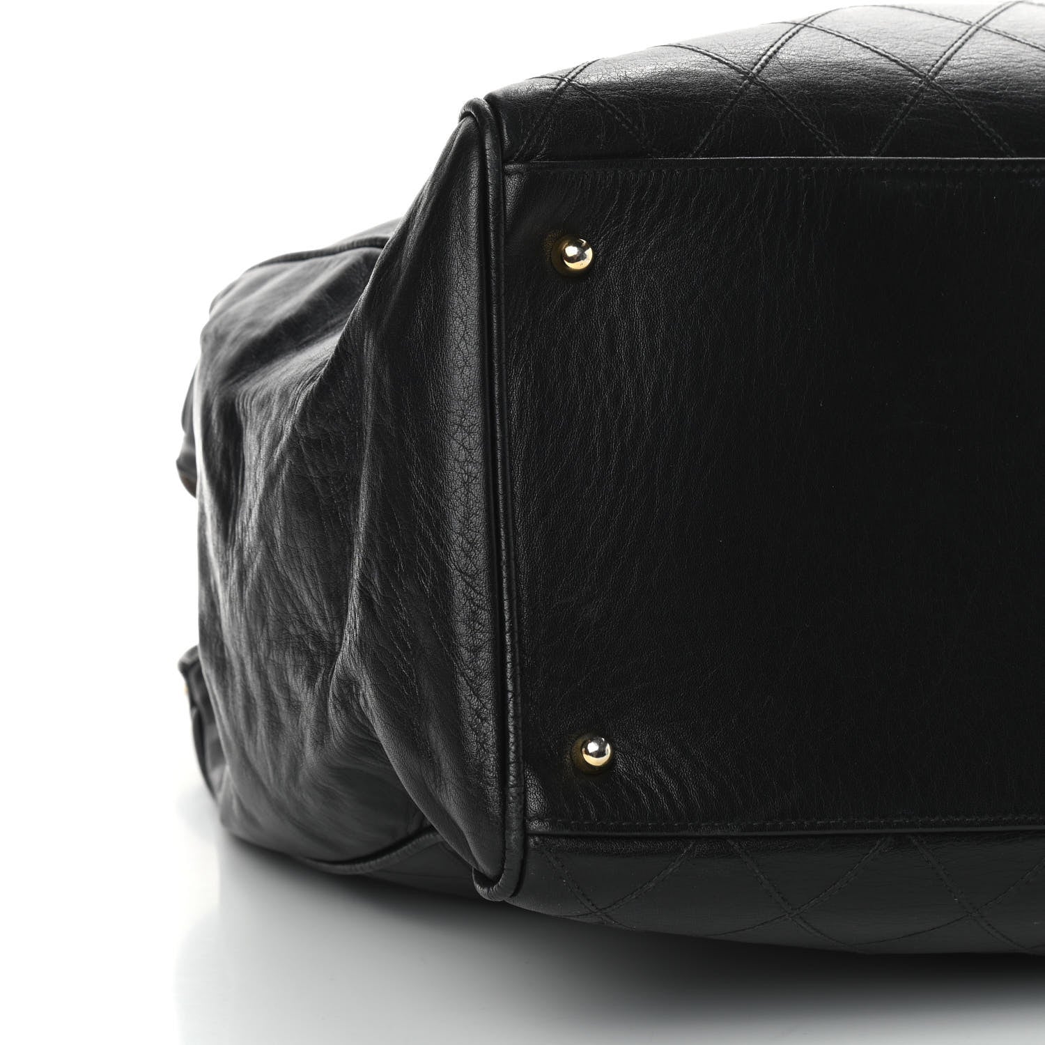 Chanel Calfskin Stitched XL Weekender Black 8 of 9