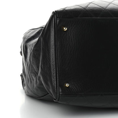 Chanel Calfskin Stitched XL Weekender Black 8 of 9